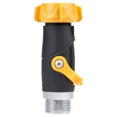 Melnor 65171AMZ Lever Flow Through 1 Count (Pack of 1), Yellow, Black, Grey