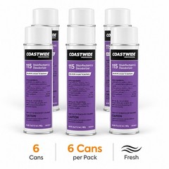 Coastwide 115 Foaming Disinfectant 17oz 6 Pack Aerosol Commercial CWH1402-4