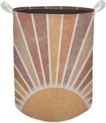Boho Laundry Basket, Mid Century Modern Boho Neutral Sun Sunshine Waterproof