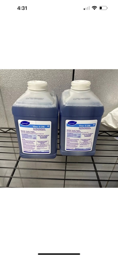 2 Diversey Virex II 256 One step Disinfectant Liquid Cleaner 2.5L J-Fill