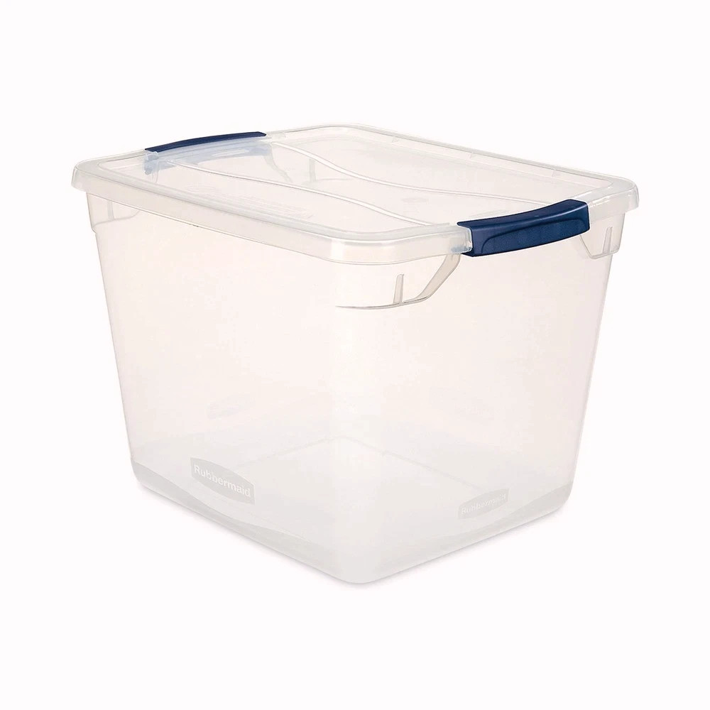 Rubbermaid RMCC300014 30 qt Clever Store Basic Latch-Lid Container – Clear New