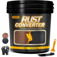 2-in-1 Rust Converter & Metal Primer, 70.55oz Black, Rust Inhibitor & Reforme…