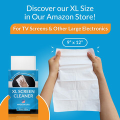iCloth Screen Cleaner Wipes 24 Count (Pack of 1), Black package, white wipe