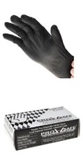 PRO-SAFE 50-Pack 8-mil Diamond-Texture Disposable Black Nitrile Gloves: Large