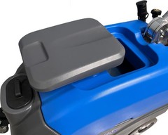 Emotor 15” Brush Foldable Walk Behind Hand Push Floor Scrubber Machine(blue)
