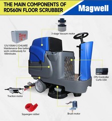 RD560 Ride on Floor Scrubber- Battery Powered