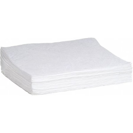 Spilltech Wpx50h Sorbent Pad, 16 Gal, 15 In X 19 In, Oil, White, 50 Pk