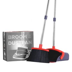 Broom with Dustpan Combo Set and 2 Piece Set, Purple&red