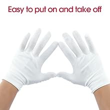 24 Pcs (12 Pair) White Cotton Gloves for Dry Hand Moisturizing, Cosmetic
