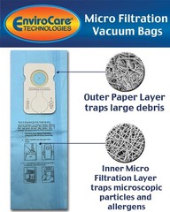 EnviroCare Replacement Micro Filtration Vacuum Cleaner Dust Bags white