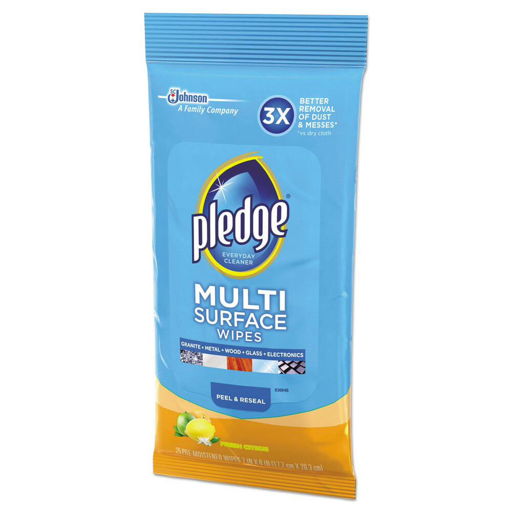 Pledge Multi-Surface Cloth Cleaner Wet Wipes – Fresh Citrus (12/CT)