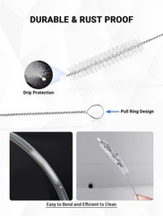 SARDVISA Flexible Long Drain Brush Tool with Large clean brush, Blue