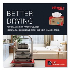 WypAll L10 Towels, POP-UP Box, 1-Ply, 9 x 10.5, White, 125/Box, 18 Boxes/Carton
