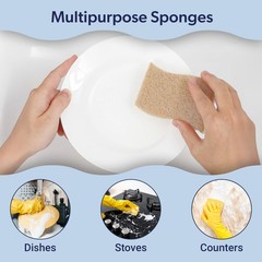 Happimess Wpe2000A-12Set Natural Plant Based Non-Scratch Sisal Hemp/Cellulose