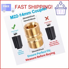 ECuoPix Pressure Washer Hose Connector, M22 14mm Pressure Washer Hose Adapter, E