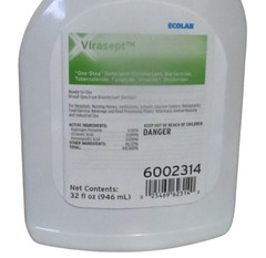 12 Ecolab Virasept One-Step Broad-Spectrum Disinfectant Sterilant 32 fl oz 946mL
