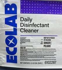 2.5 GALLONS EcoLab Daily Disinfectant Cleaner 6102287