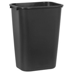 Rubbermaid 41 Qt Large Black Resin Rectangle Wastebasket