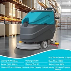 22″ Walk-behind Floor Scrubber Dryer Machine 32000 Sqft/h 18.5-gal 31.5″ Suction