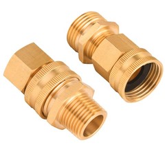 M MINGLE Garden Hose Adapter, 3/4 Inch GHT to 1/2 3/4″ 1/2″ NPT, Gold
