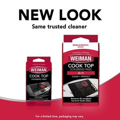 Weiman Cook Top Scrubbing Pads, 3 Count, 2 Pack Cuts 3 Count (Pack of 2), Red