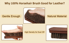 Professional 100% Horsehair Shoe Brush Premium Soft Horsehair Dauber Applicators