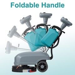 15″ Foldable Walk Behind Floor Scrubber Machine 24000 Sqft/h 6 Gal 23″ Squeegee
