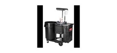 21.8 in. x 46 in. x 38 in. Executive Janitor Cleaning Cart Black