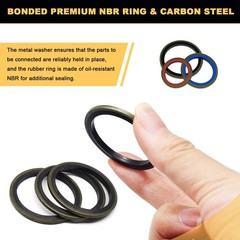 Siptenk 245 PCS Sealing Washers Oil Drain Plug Gasket Metal NBR 245PCS-Zinc