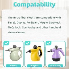 10 Pack Microfiber Cloth for Handheld Steam Shot, Cleaner 10 Grey