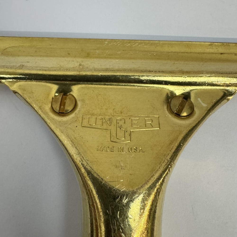(Lot of 8) Unger Brass Window Squeegee Handles – Golden Clip Style (Handle Only)