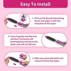 Small Round Volumizing Brush for Dyson, Airwrap Attachment Small, Rose