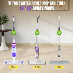 QuikMoprit 40 Pcs Power Mop Pads for Swiffer PowerMop 40 Pcs, Purplewhite