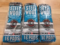 Fine Grade #0 Steel Wool (12-Pad) Lot Of 3 36 Pads Total