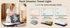 Vacuum Bags for Travel with Rechargeable Air Pump, Portable Space Saver Bags for