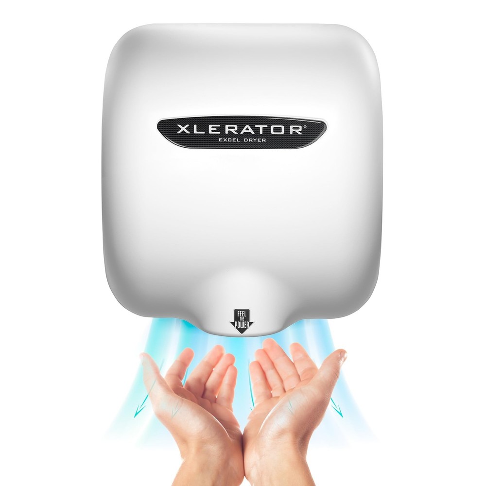 XLERATOR XL-BW Automatic High Speed Hand Dryer with White Thermoset (BMC)Cove…