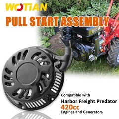 WOTIAN Recoil Pull Starter Assembly Compatible with Predator 420cc, Black