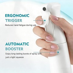 HPPFFY Continuous Spray Bottle for Hair, 1Pack Whole 6.8 Ounces, White