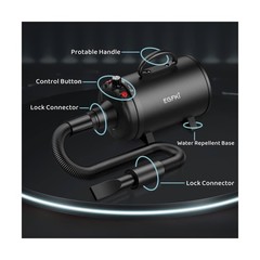 Dog-Hair-Dryer, 5.2HP/ 3800W High Velocity Pet Blow Dryer with Heater for Gro…