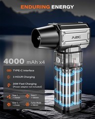 A2C Cordless Mini Air Blower – Upgraded 40mm Motor, 450g Powerful Airflow Com…
