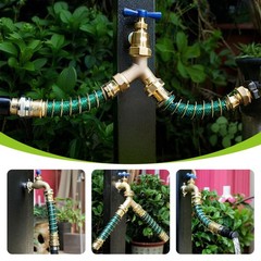 Hose Extension Adapter 2-Pack, 3/4″ Solid Brass Garden Standard, Green
