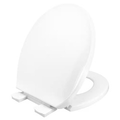 Round Stay Fresh Scented Plastic Toilet Seat in White with Easy-Off Hinges