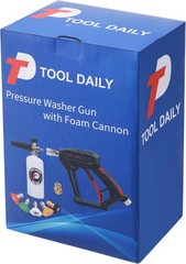 Tool Daily Short Pressure Washer Gun with Foam Cannon, 1/4 Black, Red, White