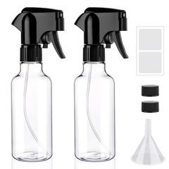 Hethyo Plastic Spray Bottles 12oz Mist Spraying Bottle Continuous Clear-2pcs