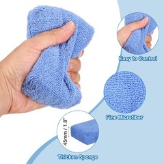 8pcs Microfiber Car Wash Sponge 4.7″x3.2″ Non-Scratch Foam Applicator Blue
