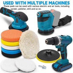 6 Inch Buffing Polishing Pads&Wool Buffing Pad ，with M14 Drill and 6 Inch