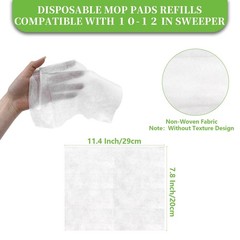 RAINFLOW 100 Count Dry Sweeping Cloths – Disposable Mop Pads 100 pcs, White