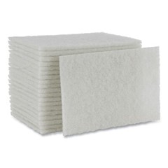 Boardwalk 198 6 in. x 9 in. Light Duty Scour Pad – White (20/Carton) New