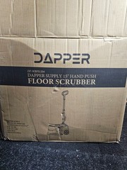 Dapper Supply DP-WBFS1204 15″ Hand Push Floor Scrubber, Black & Gray