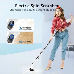 TUYU Electric Spin Scrubber, Full-Body IPX7 Waterproof Bathroom Black